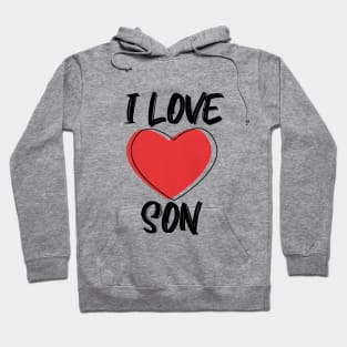 I Love Son with Red Heart T-Shirt Hoodie